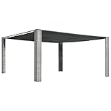 vidaXL Pavillon mit Schiebedach Poly Rattan Gartenpavillon Partyzelt Pergola