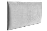 RAVIO Wandpaneel Gepolstert Wandpolster Kopfteil für Einzel und Doppelbetten Wandverkleidung Wandpolsterung Wanddeko 3D Wandkissen Polsterpaneel (60 x 30 cm, Hellgrau - Magic Velvet 2239)