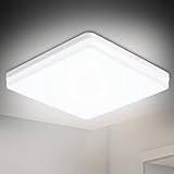 Decklit LED Deckenleuchte Flach 48W 300 * 300 * 40mm, Modern Neutralweiß 5000K 5200LM Deckenlampe Led, Wasserfest Deckenlampe Wohnzimmer/Badezimmer/Schlafzimme/Balkon/Kinderzimmer/Küchenlampe