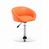 Barhocker, Barhocker, Drehhocker, moderner Lift-Barstuhl, PU-Kissen, Metallbasis mit Rückenlehne, 360 ° drehbarer Barthekenstuhl, Frühstück, 40–52 cm, Orange, Haltbarkeit für Jede Familie