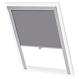 Verdunkelungsrollo, YUMENG Roladenklemmen, Fenster Sichtschutz, Verdunklungsstoff, Darkening Blind, Thermo Rollo, Grau CK04