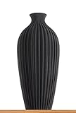 3D Vase Dekovase Saskia L 30cm Bodenvase Vase Pampasgras Trockenblumen Schwarz