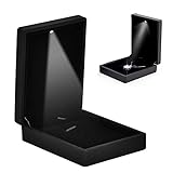 yuyte Schmuck Geschenkbox, Geschenkbox Kette, Ehering Schmuck Geschenkbox Klein Schmuckkästen Container Schmuck Anhänger Halter Aufbewahrungskoffer Led Licht(Halskette)