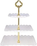 LXINMFEWY Cupcake Ständer Nachmittagstee Obst Snack 1/3 Etage Tortenständer Party Tablett Teller Dekor Regal Cupcake Dessert Geschirr FêTe de Mariage