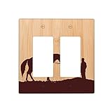 Mann und Pferd Holz Dielen Lichtschalter Abdeckung Dekorative Doppelwippschalter Platte Abdeckungen Holz Wandplatten für Küche Badezimmer Wohnzimmer