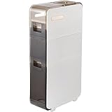 Badezimmerschrank Schmal Freistehend Toilettenrollenhalter Toilettenpapieraufbewahrung Badregal Toilettenschrank Badezimmer-Aufbewahrungsregal Organizer, Multifunktionales Regal (weiß)