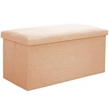 Faltbare kleine osmanische Sitzbank, rechteckige Fußstütze, Sofa-Fußhocker, osmanischer Tritthocker mit großem Fassungsvermögen, tragbarer Wohnzimmer-Tritthocker osmanisch-Reisfarbe50L 49 *