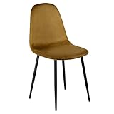 Esszimmerstuhl 100% Samt - Schön und luxuriös - Camel Eimer Stuhl - Wohnzimmer Stuhl mit Rückenlehne - Samt Sessel Stuhl - Edelstahl Küchenstuhl schwarze Metallbeine - Anti-Rutsch (1 Stück)