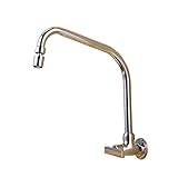 In-Wall-Küchenarmatur Kupferspüle Single Kaltwasserhahn Silber Einhand-Schwenkhahn (Size : 28.5cm)