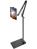 Tablet Bodenständer mit 3kg Basis, Winkel Höhen Verstellbarer Faltbarer Arm Telefon Halterung für Bett Sofa Gebrauch, Halter für 4,7–11' iPad Pro Air Mini, iPhone, Samsung Tab, Kindle, E-Reader