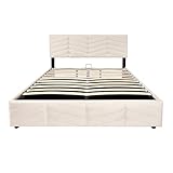 DDOY Bett Komforthöhe familienbett stabil betten, bettrahmen & lattenroste Bett mit stauraum Bett mit bettkasten 140x200 bettrahmen Bett 140x200