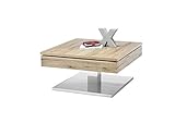 Möbel-Store24 Couchtisch Wohnzimmertisch Asteiche furniertes MDF 1 Fach quadratisch geölt 75 Monrovi M58799AZ7