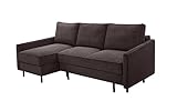 BETTSO -Ecksofa mit Schlaffunktion und Bettkasten - Scandinavian Design Couch, Sofagarnitur, Couchgarnitur, Polsterecke,Cord Stoff-Emma