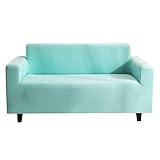 Hearda Sofabezug Stretch 1 2 3 4 Sitzer, Elastische Antirutsch Couchbezug Waschbar Universal Weich Sofaüberwurf, Passend für Ecksofa L Form Sofa/Couchbezug (1-Seater,hellblau)