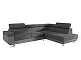 Mirjan24 Ecksofa mit Schlaffunktion und Bettkasten Fonti, Eckcouch für Wohnzimmer, Einstellbare Kopfstützen, Sofa des Typs L, Bettfunktion, Wohnlandschaft (Lux 05 + Lux 06, Seite: Rechts)
