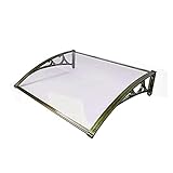 Vordach für Haustür 150x100cm Pultvordach Polycarbonat und Aluminium Rahmen Pultbogenvordach Überdachung für Garage Balkon Fenster Haus (Color : Champagne Color, Size : 150x300cm)