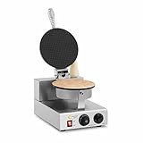 Royal Catering RC_WMS_02 Waffeleisen für Eishörnchen 1000 W 0-5 min Timer 50-300 °C Hörncheneisen Waffeleisen mit Wechselplatten