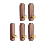 BPILOT Kleiderhaken Kleiderhaken Aus Walnussholz, Wandgarderobe, Rustikale Holzhaken, Strapazierfähige Kleiderhaken, Hutablage Zum Aufhängen Im Badezimmer Almacenamiento de Ropa (Color : 5pcs)