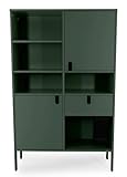 TENZO 8563-031 UNO Designer Highboard 2 Türen, 1 Schublade, Forest Grün lackiert, MDF + Spanplatten, matt Soft-Close Funktion, 176 x 109 x 40 cm (HxBxT)