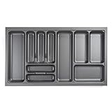 MOOIMAKEN Besteckeinsatz Nr. 1 Lavagrau mit Perlstruktur für Blum Tandembox u. ModernBox mit Korpusbreiten 300-1200 mm (90er Korpus - 819 x 473 mm)