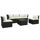 Homgoday Gartensofa Set 4-TLG. Garten-Lounge-Set mit Auflagen Sofa Sitzgruppe Gartenlounge Terrassenmöbel Gartenmöbel Set für die Terrasse Balkon Garten Poly Rattan Braun