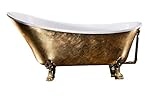 Bernstein Badshop Freistehende Badewanne PARIS PREMIUM Gold Nostalgie-Wanne vergoldet- 175 x 74 cm