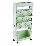 CHICIRIS Mobiles Bücherregal, Kunststoffmaterial, drehbar, abnehmbar, stabile Struktur, bewegliches Bücherregal für Studium (grün)