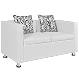 YuMeng 2-Sitzer-Sofa, Tagesbett, Couch Mit Schlaffunktion, Schlafsofa, Wohnzimmersofa, Schlafcouch, Bigsofas, Cauchsofa, Kunstleder Weiß