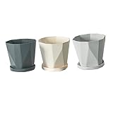 Yardwe 3 Sets Blumentopf Keramik-Blumentöpfe Outdoor-Keramikvase Rustikaler Übertopf Kunststoff-Pflanzgefäße Mit Untertassen Pflanzgefäße Für Zimmerpflanzen Blumentopf