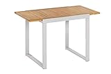 MERXX Naxos Balkonausziehtisch, Silber/braun, Alu/FSC Akazie, 80/120x70cm, ausziehbar