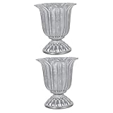 Yardwe 2 Stück Klassische Vase Hochzeit Tischdekoration Hochzeitsdeko Künstliche Pflanzen Im Freien Ikebana Vasen Schreibtischdekoration Dekorative Blumenvase Stilvolle Vase Büro Silber