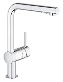 GROHE Minta - Einhand- Küchenarmatur (L-Auslauf, herausziehbare Dual-Spülbrause, 360° schwenkbar, kratzfest) , chrom, 30274000