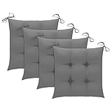 SHUJING Stuhlkissen 4 STK Sitzkissen, Stuhlpolster, Stuhl Kissen, Sitzpolster, Chair Cushion, Stuhlauflage, Grau 40x40x7 cm Stoff