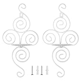 2er-Set Wandkerzenhalter aus Metall, Wandkerzenhalter aus Eisen Zum Aufhängen an der Wand Montierter Kerzenhalter, Dekor für Wohnzimmer, Schlafzimmer, Esszimmer(Weiss)
