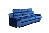 Robin Amber Sofa 3-Sitzer mit Schlaffunktion Schlafsofa Schlafcouch für Wohnzimmer Bettsofa für Schlafzimmer Couch Sofas & Couches mit Bettfunktion 238 x 96 x 95 cm Kronos Stoff Dunkelblau