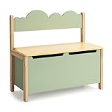 DREAMADE 2 in 1 Spielzeugkiste aus Holz, 60x26x52cm, Sitzbank für Kinder, Spielzeugtruhe mit Stauraum & Deckel, Kindertruhe, Aufbewahrungsbox für Kinderzimmer
