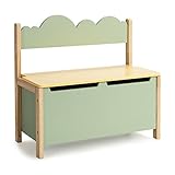 DREAMADE 2 in 1 Spielzeugkiste aus Holz, 60x26x52cm, Sitzbank für Kinder, Spielzeugtruhe mit Stauraum & Deckel, Kindertruhe, Aufbewahrungsbox für Kinderzimmer