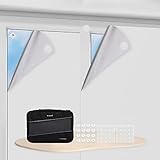 Eurohome Zuschneidbar Verdunklungsrollo 100% Blackout Verdunkelungstoff Easyfix 1,45mx2m weiß mit Klettband Selbstklebend Oeko-TEX Standard 100 Stoffe für Dachfenster Fenster Tür