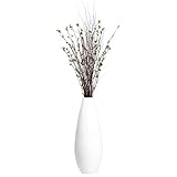 Vase aus gesponnenem Bambus, modern, metallisch, hoch, 80 cm, Weiß