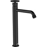 KOLMAN Waschtischarmatur für Waschbecken Schwarz MURO Höhe Wasserhahn Mischbatterie + Click-Clack