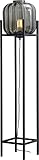 Licht-Erlebnisse Stehlampe klein 138 cm Schwarz Glas Metall dekorativ E27 Wohnzimmer Stehleuchte Bodenlampe