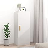 BULANED Wandschrank, Hängeschrank, Badezimmerschrank, Badschrank, Aufsatzschrank, Gewürzschrank, Wall Cabinet, Hochglanz-Weiß 34,5x34x90 cm Holzwerkstoff