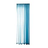 TOPJIAO Blaue Voile-Vorhänge für Wohnzimmer, 2 Paneele, Stangentasche, lichtfilternde Fenstervorhänge, himmelblaue, transparente Vorhänge für Büro, 137,2 x 213,4 cm Länge Vorhang Spitze Ösen