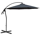 habeig WASSERDICHT Ampelschirm 3m Anthrazit durch PVC Schirm 300cm Sonnenschirm Marktschirm