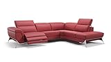 Leder Ecksofa Arina Eckcouch Relaxcouch (Cognac, Leder)