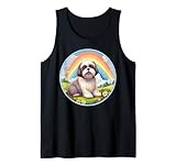 Shih Tzu Regenbogen-Brücke, niedlich, bunt, Gedenkmalerei Tank Top