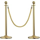 Crowd Control Rungen, Goldenes Nylonseil Rungen Set Rungensäule Warteschlangenmast Einfacher Zusammenbau Für Rote-Teppich-Veranstaltungen Filmtheater Eröffnungen Hotels Partyzubehör ( Farbe : Gold , G