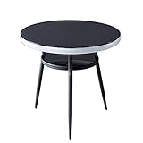 SISWIM Furniture Couchtisch Runder Esstisch mit Aufbewahrungsregal, moderner runder Esstisch, Freizeit-Couchtisch, Besprechungstisch for kleine Unternehmen, einfache Montage Kaffeetisch Laptoptisch