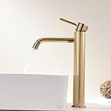 TIMACO Waschtisch Armatur - Wasserhahn Bad Mischbatterie Badarmatur Waschbecken Einhebelmischer Waschtischarmatur Badezimmer - Gold