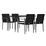 vidaXL 5-teiliges Gartenset mit Kissen Polyrattan und Stahl